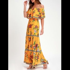 Lulu's floral off the shoulder maxi dress
